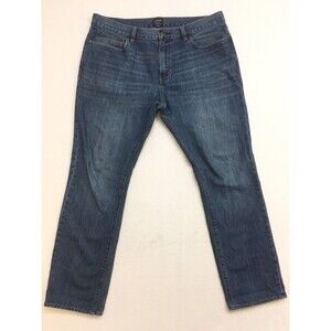 J CREW Driggs Jeans Men 36x30 Slim Medium Wash Faded Denim Blue Hipster Dad